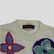 Louis Vuitton Monogram Knit Sweater in White/Multicolor