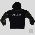 Celine Cut Sleeve Hoodie in Black/Camo