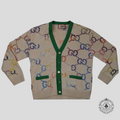 Gucci GG Jacquard Tiger Cardigan in Beige/Multicolor