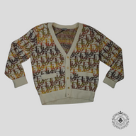 Dior Oblique Knit Cardigan in White/Multicolor