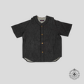 Louis Vuitton Embossed Monogram Baseball Denim Shirt in Black