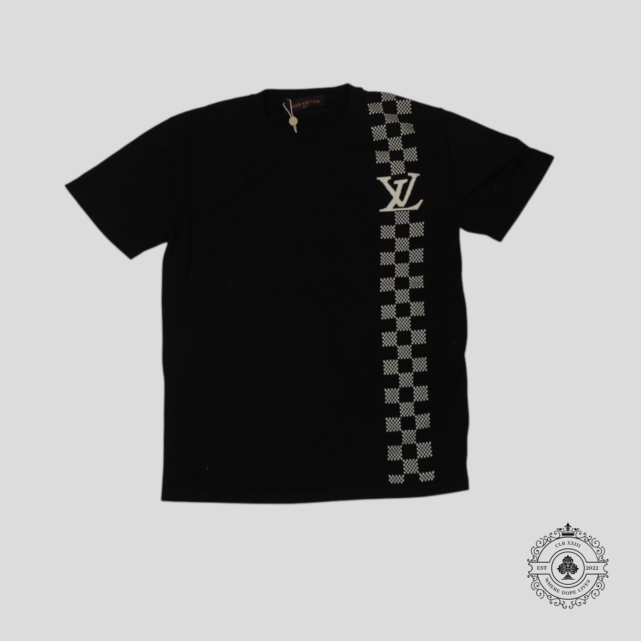 Louis Vuitton Damier Stripe Jacquard Tee in Black