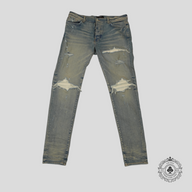 Amiri White Patch Jeans in Clay Indigo