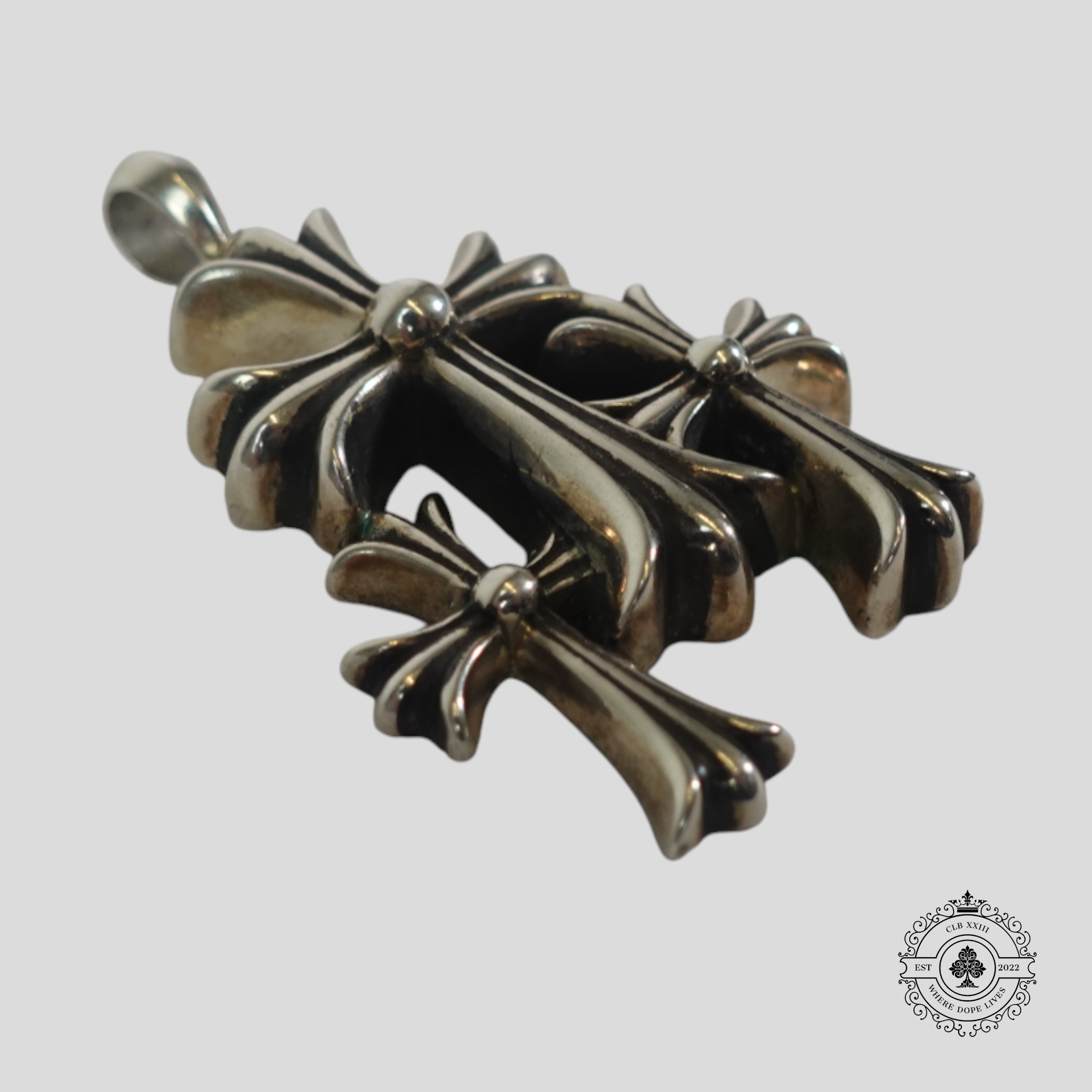 Chrome Hearts Triple Cross Pendant in Silver