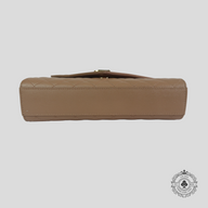 Saint Laurent Mixed Maltelasse Grain de Poudre Monogram Small Shoulder Bag in Brown