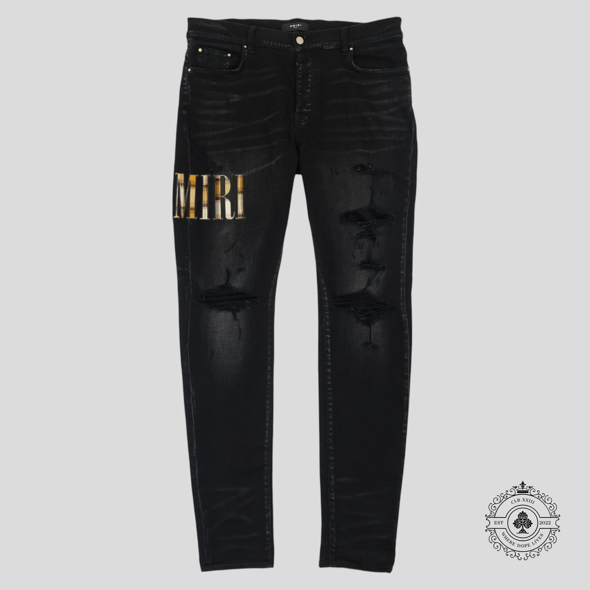 Amiri Core Applique Jeans in Aged Black