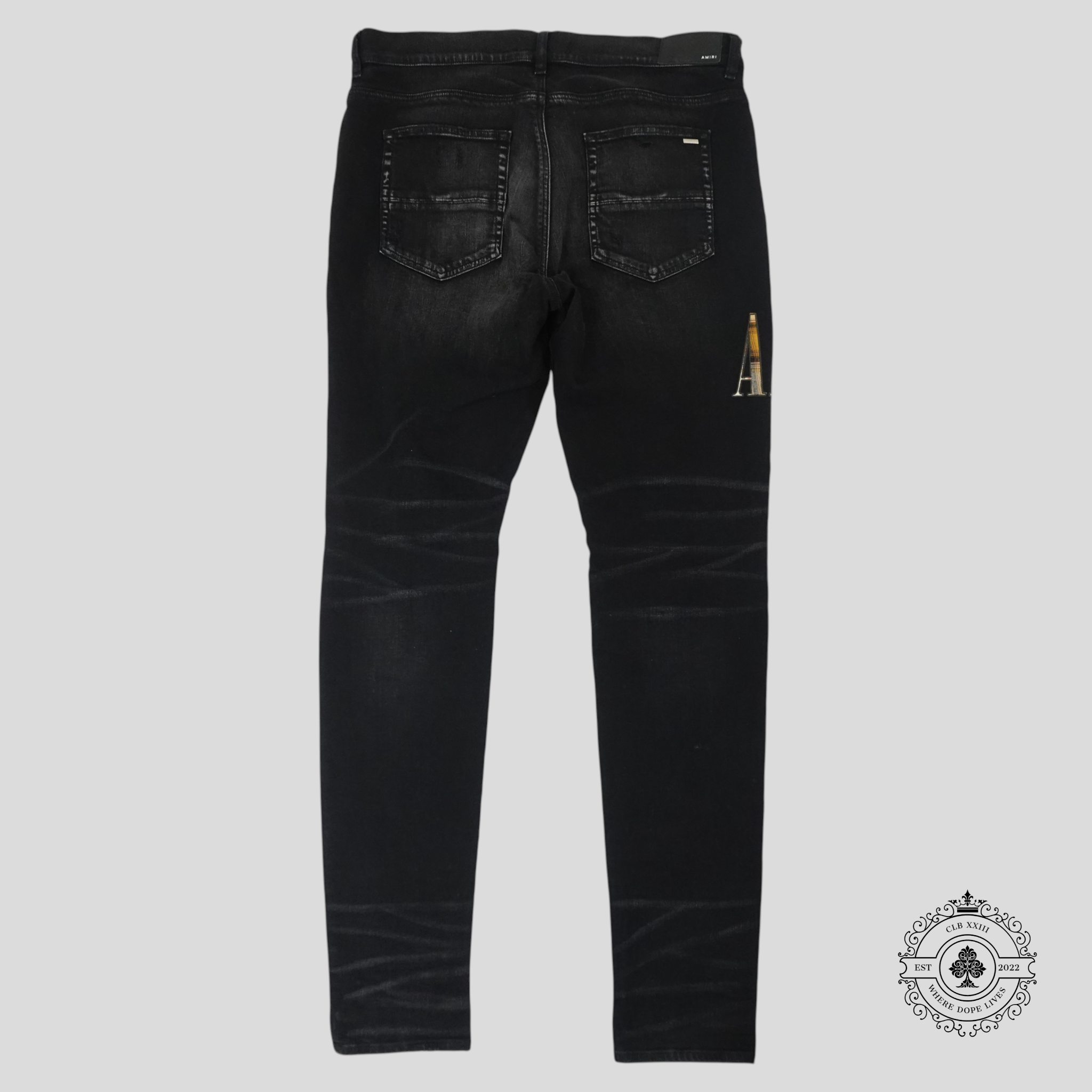Amiri Core Applique Jeans in Aged Black