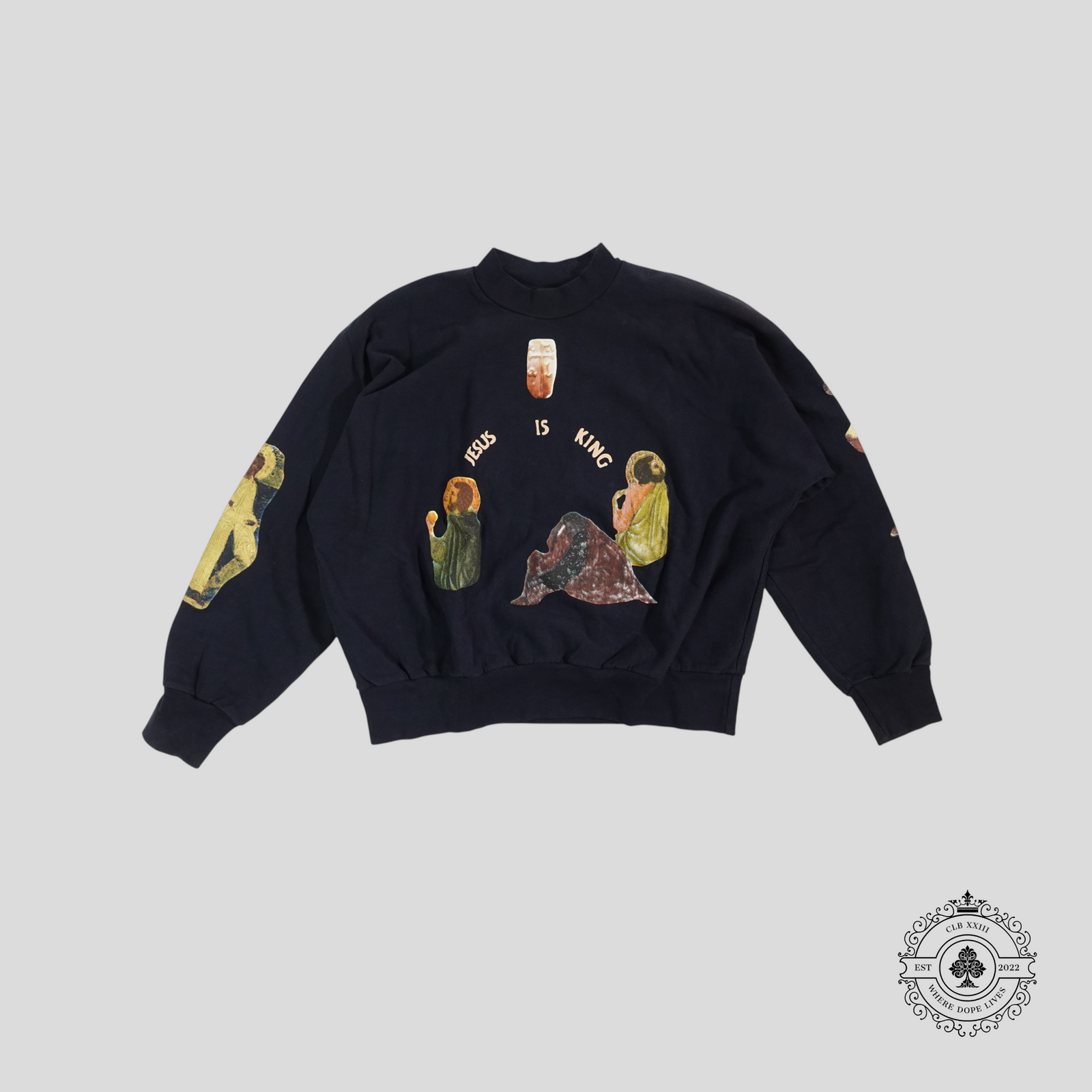 Kanye West Jesus Is King Cross Crewneck in Black