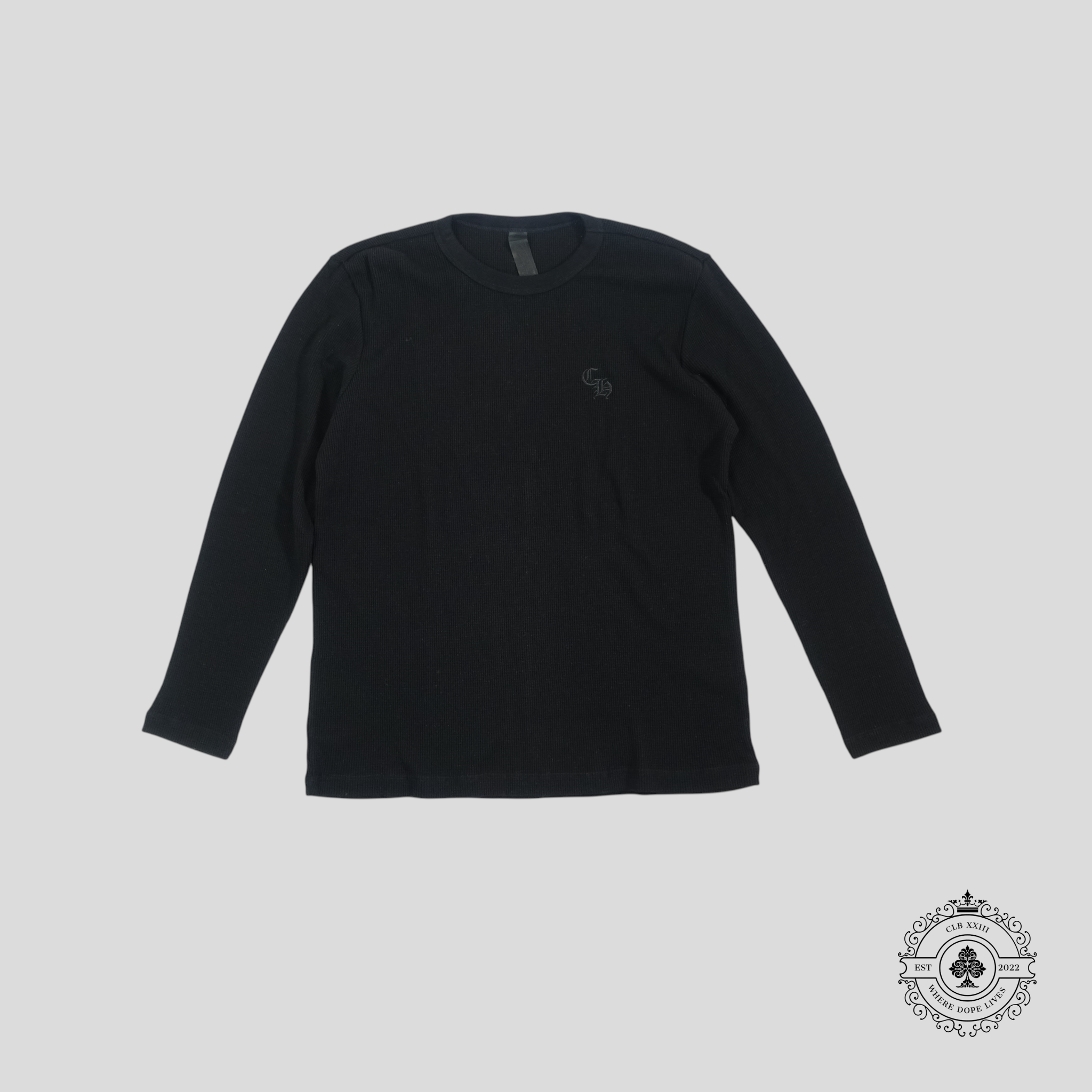Chrome Hearts Long Sleeve Thermal Tee in Black