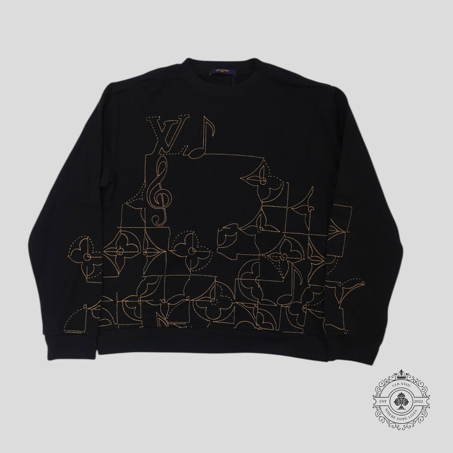 Louis Vuitton Music Line Embroidered Crewneck in Black — authenticated Louis Vuitton at CLB XXIII