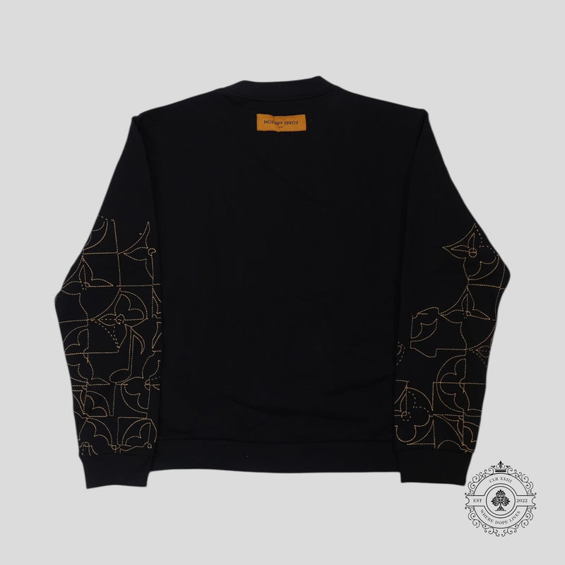 Louis Vuitton Music Line Embroidered Crewneck in Black