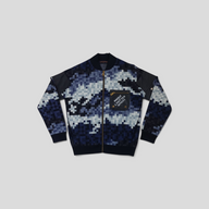 CLB XXIII Louis Vuitton Hybrid Damoflage blouson jacket in blue pixelated cotton with a branded chest pocket