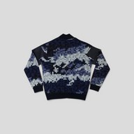 CLB XXIII Louis Vuitton Hybrid Damoflage blouson in blue pixelated cotton with black ribbed trim and sleeve details