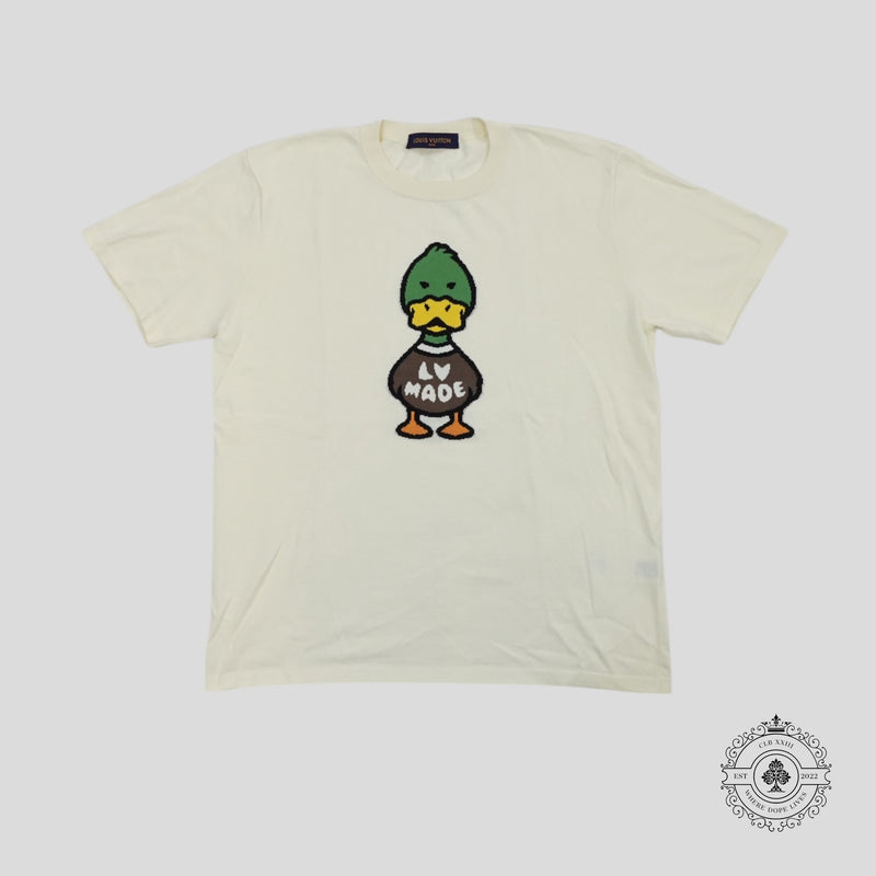 Louis Vuitton X Nigo Duck Short Sleeve Crewneck in Cream
