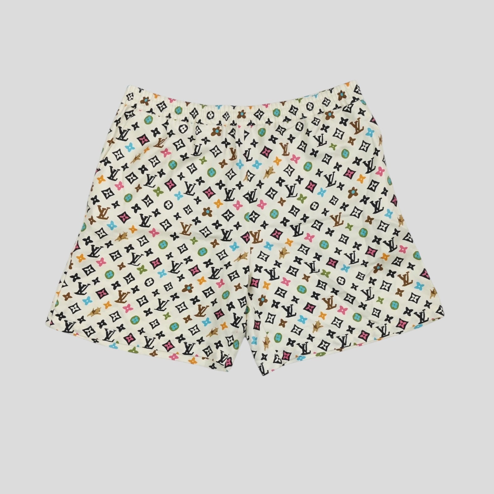 Louis Vuitton Monogram Craggy Silk Shorts in Cream
