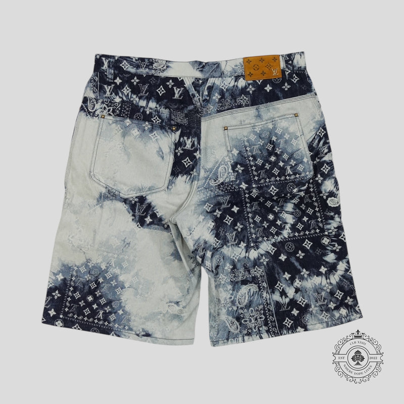 Louis Vuitton Monogram Bandana Denim Shorts in Blue