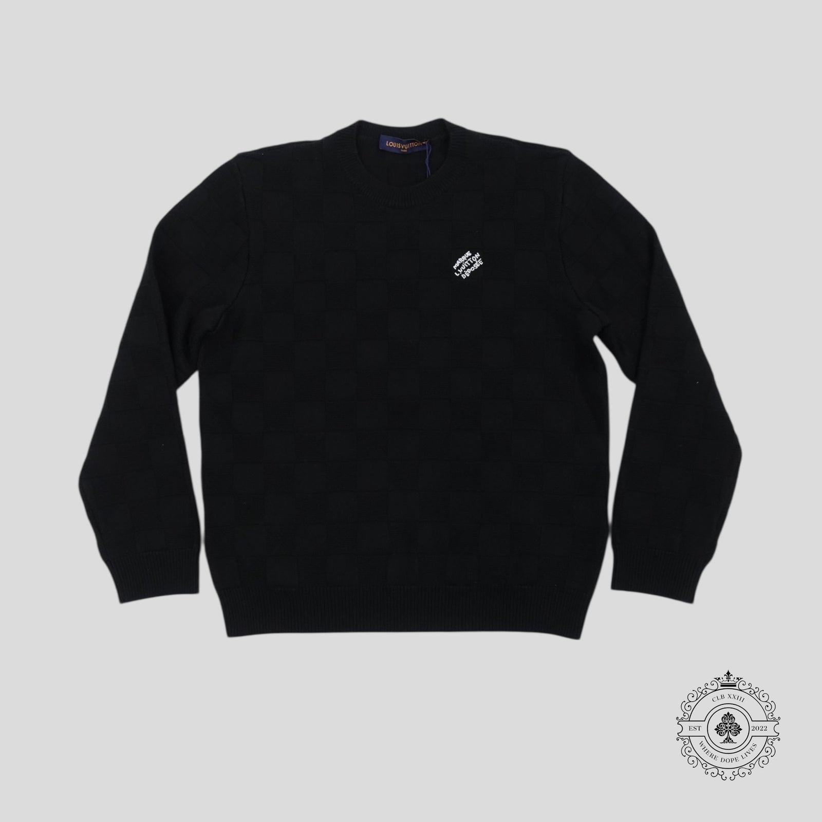 Louis Vuitton Damier Pearl Embroidered Pullover in Black