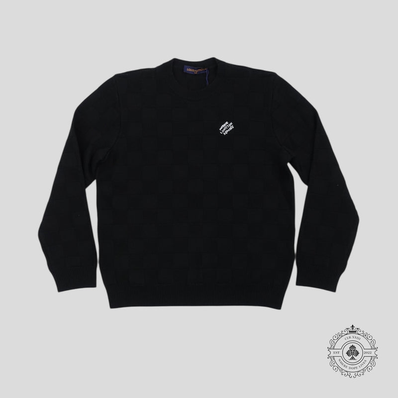 Louis Vuitton Damier Pearl Embroidered Pullover in Black