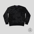 Louis Vuitton Distressed Flock Monogram Sweater in Black