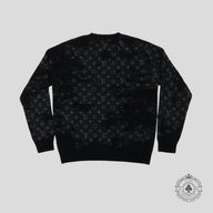 Louis Vuitton Distressed Flock Monogram Sweater in Black