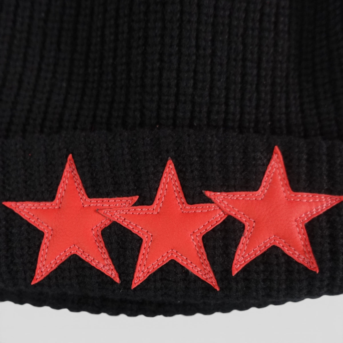 Chrome Hearts Leather Star Patch Beanie in Black