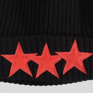 Chrome Hearts Leather Star Patch Beanie in Black