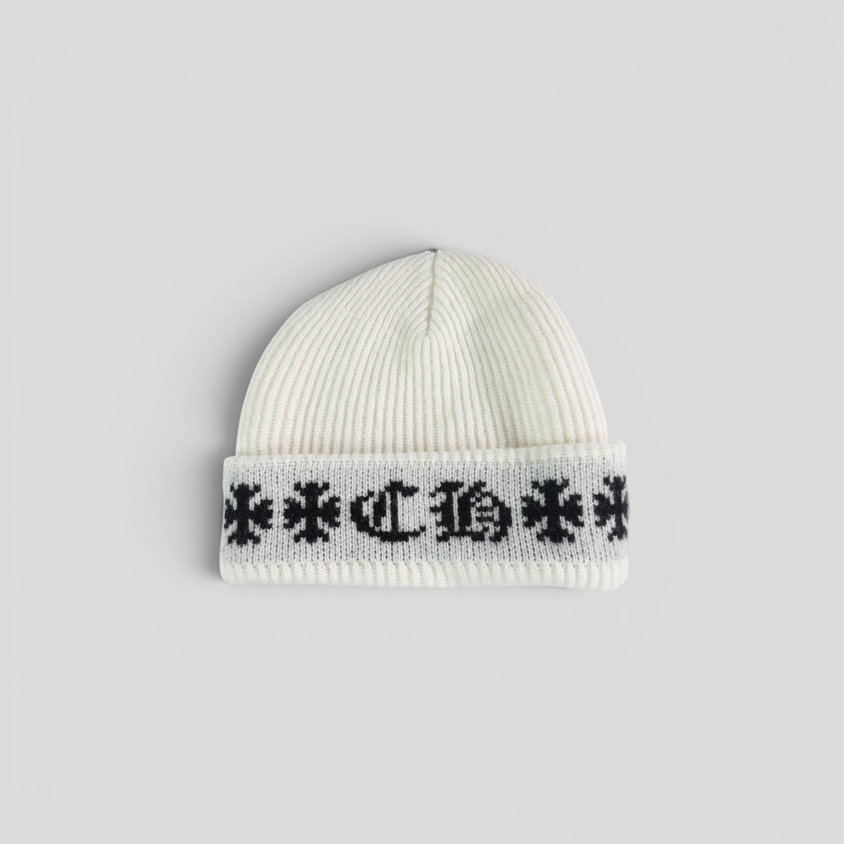 Chrome Hearts Big Daddy Cashmere Beanie in White