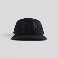Chrome Hearts Triple Cross Trucker Hat in Black