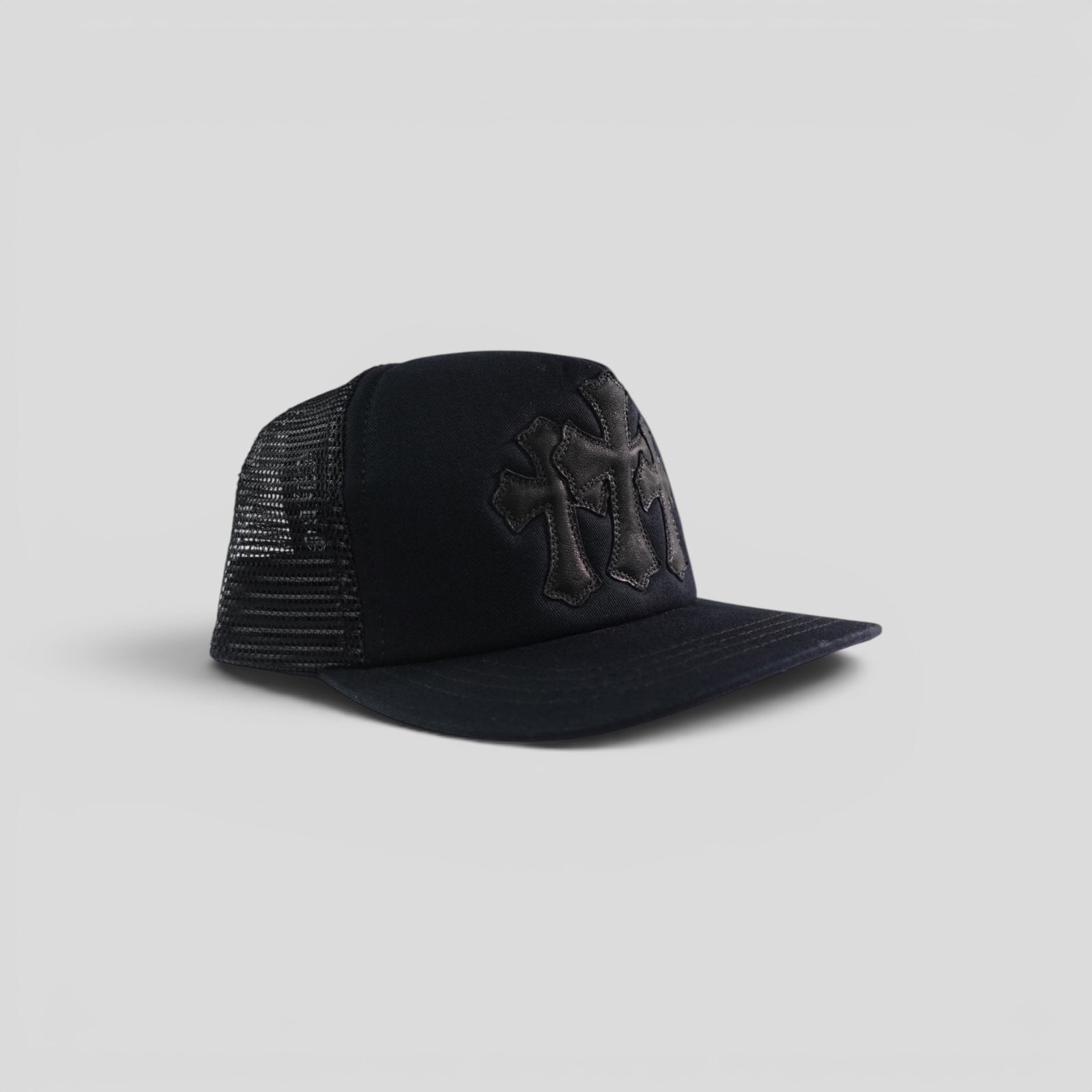 Chrome Hearts Triple Cross Trucker Hat in Black