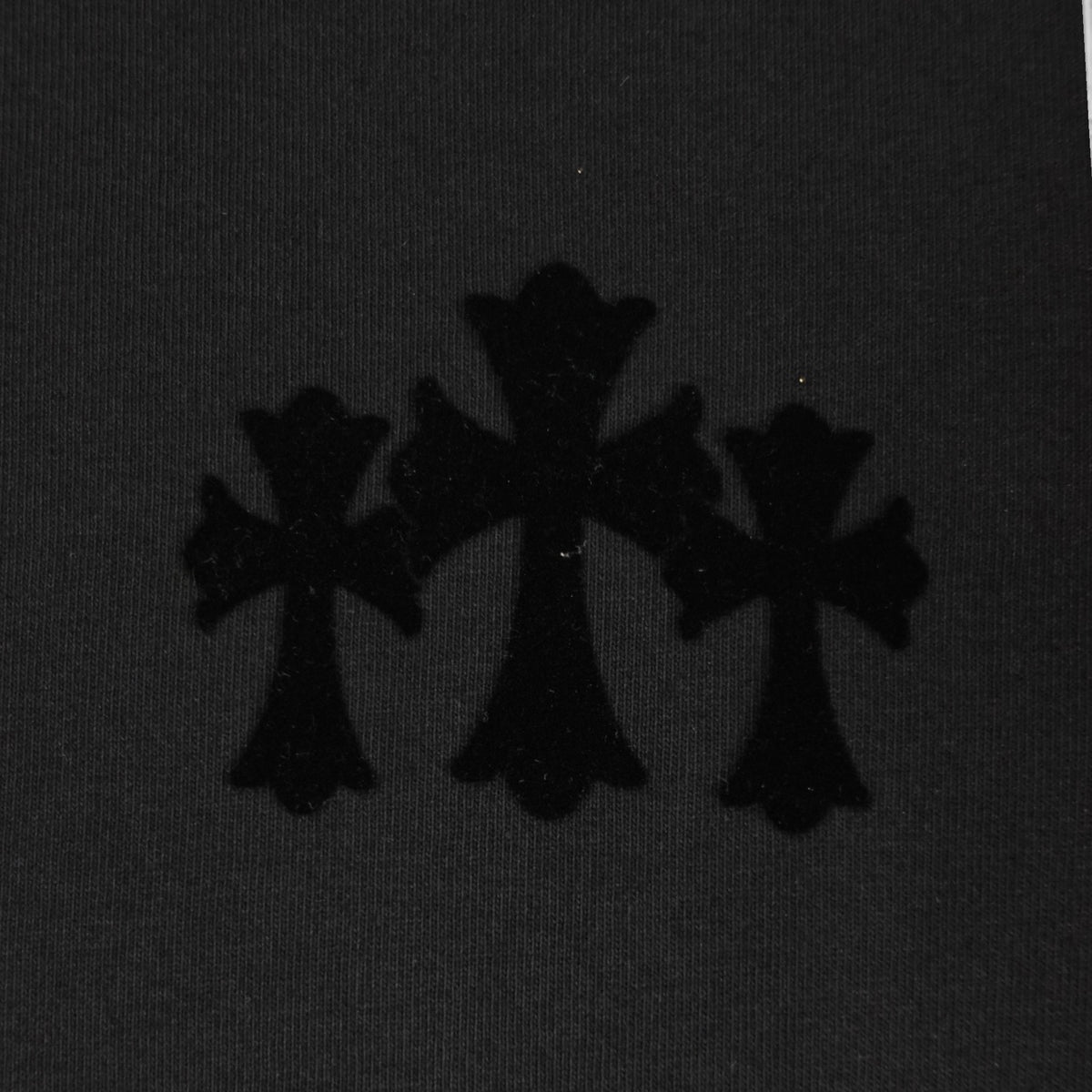 Chrome Hearts Women's Triple Cross Flocked Long Sleeve in Black