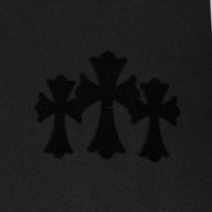 Chrome Hearts Women's Triple Cross Flocked Long Sleeve in Black