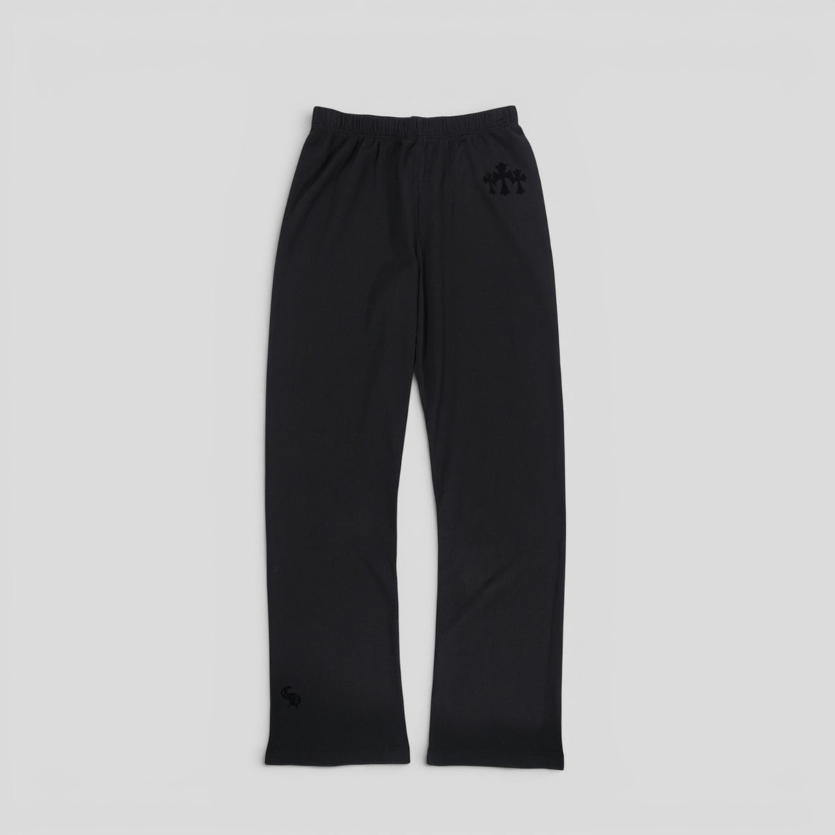 Chrome Hearts Women's Triple Cross CH Flocked Sweatpants in Black
