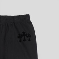 Chrome Hearts Women's Triple Cross CH Flocked Sweatpants in Black