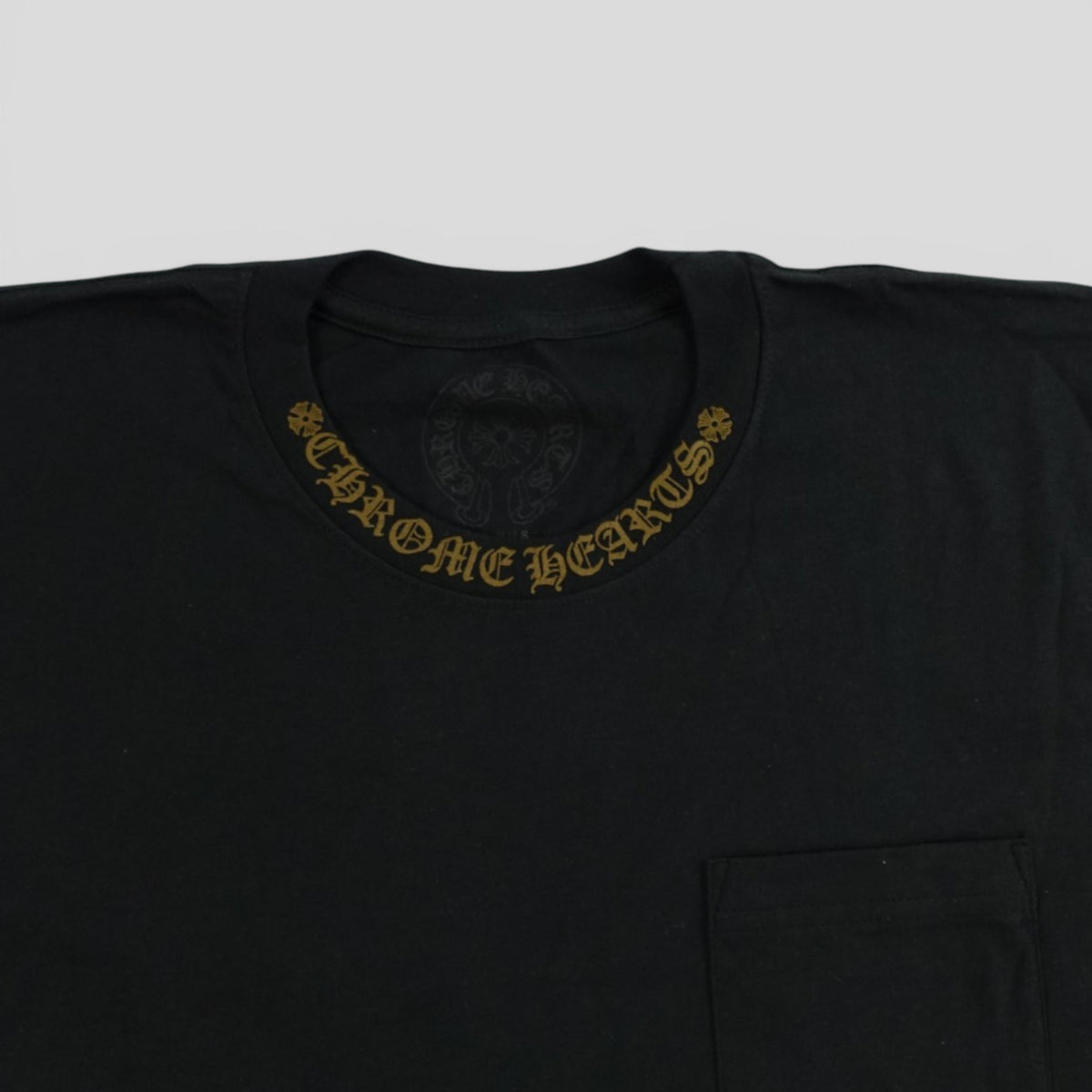 Chrome Hearts Neck Logo Tee in Black/Bronze