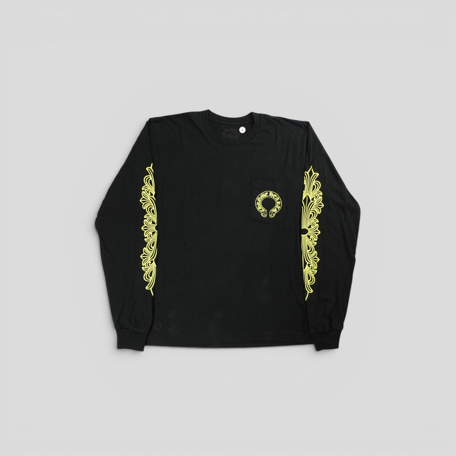 Chrome Hearts Horseshoe Logo Long Sleeve in Black/Yellow