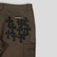 Chrome Hearts Double Knee Carpenter Shorts in Brown