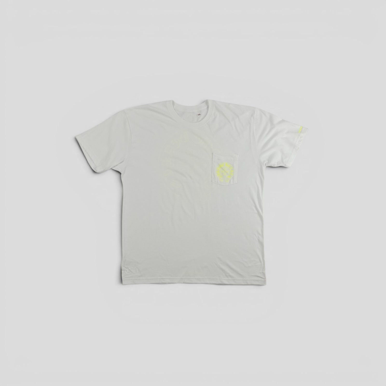 Chrome Hearts Horseshoe Logo Tee in White/Yellow