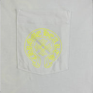 Chrome Hearts Horseshoe Logo Tee in White/Yellow
