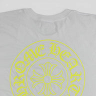 Chrome Hearts Horseshoe Logo Tee in White/Yellow