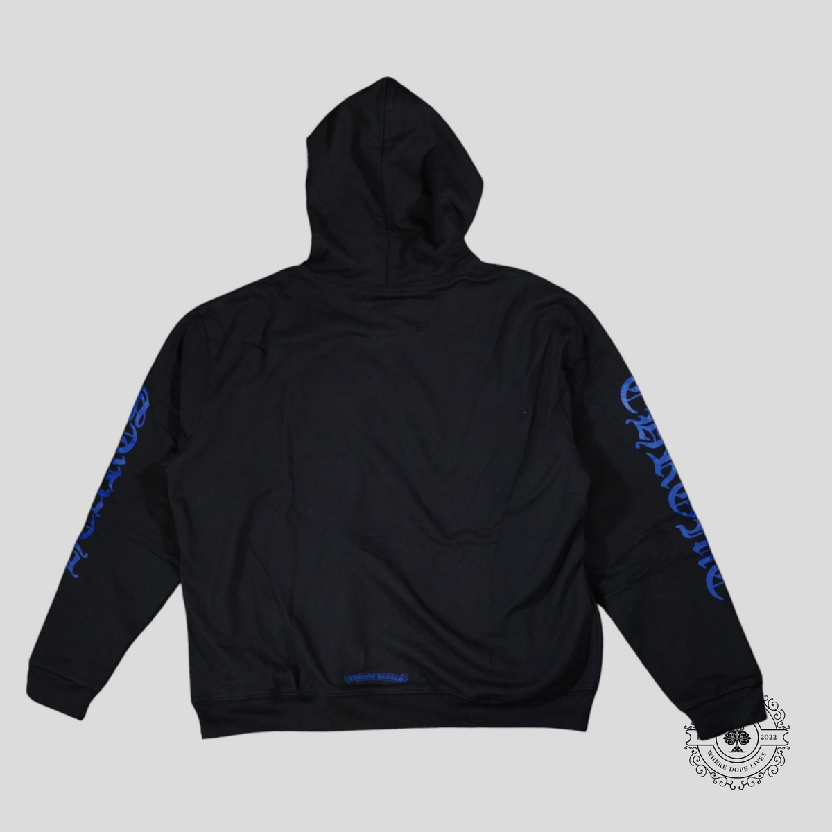 Chrome Hearts Thermal Lined Vertical Logo Zip Up in Black/Blue
