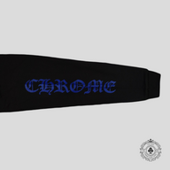 Chrome Hearts Thermal Lined Vertical Logo Zip Up in Black/Blue