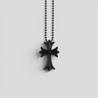 Chrome Hearts Silicone Cross Necklace in Black