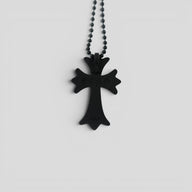 Chrome Hearts Silicone Cross Necklace in Black