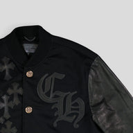 Chrome Hearts Cross Patch Varsity Jacket in Black