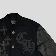 Chrome Hearts Cross Patch Varsity Jacket in Black