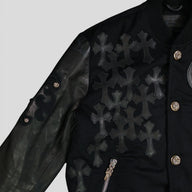Chrome Hearts Cross Patch Varsity Jacket in Black