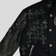 Chrome Hearts Cross Patch Varsity Jacket in Black