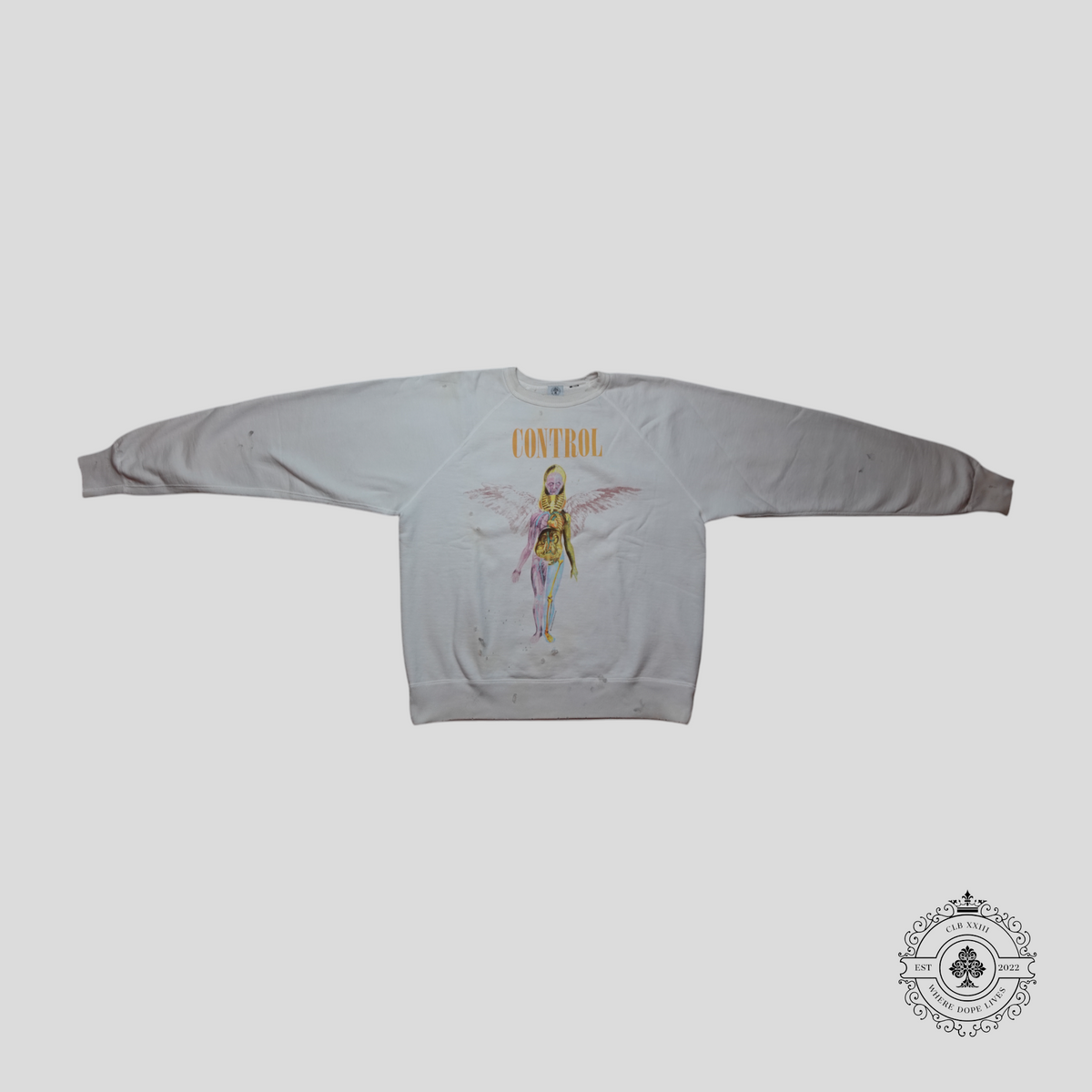 Saint Michael Control Anatomy Of An Angle Crewneck in Off-white