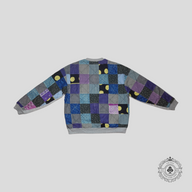 Kapital Top Fleece X American Quilt 2Tone Sweatshirt in Grey/Multicolor
