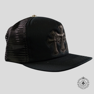 Chrome Hearts Triple Cross Trucker Hat in Black